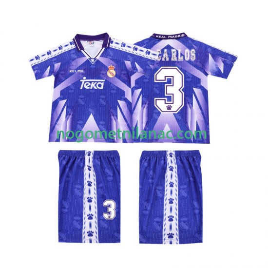 Dres Real Madrid R CARLOS 3 1996-1997 Retro Gostujući Kratkih Rukava - Dječji