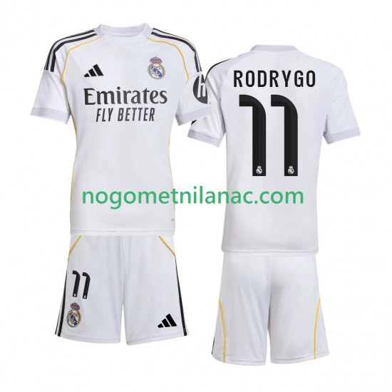 Dres Real Madrid Rodrygo 11 Domaći 2025-2026 Kratkih Rukava - Dječji