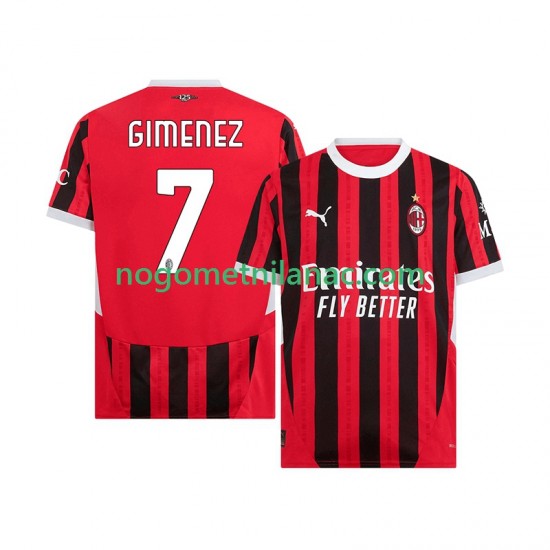 Dres AC Milan Santiago Gimenez 7 Domaći 2024-2025 Kratkih Rukava - Muški