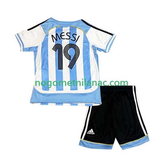 Dres Argentina Lionel Messi 19 Retro Domaći 2006 Kratkih Rukava - Dječji