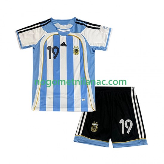 Dres Argentina Lionel Messi 19 Retro Domaći 2006 Kratkih Rukava - Dječji