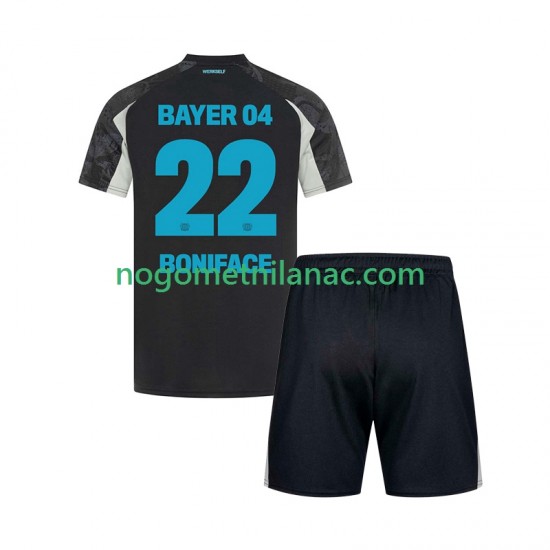 Dres Bayer 04 Leverkusen Victor Boniface 22 Treći 2024-2025 Kratkih Rukava - Dječji