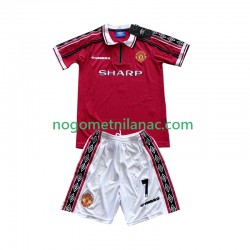 Dres Manchester United Beckham 7 Retro Domaći 1998 1999 Kratkih Rukava - Dječji