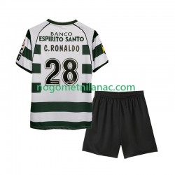 Dres Sporting CP Cristiano Ronaldo 28 2001 2003 Retro Domaći Kratkih Rukava - Dječji