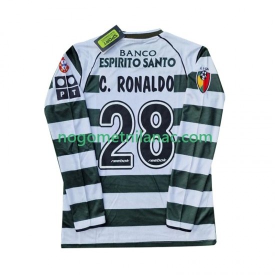 Dres Sporting CP Cristiano Ronaldo 28 2001 2003 Retro Domaći Dugim Rukavima - Muški