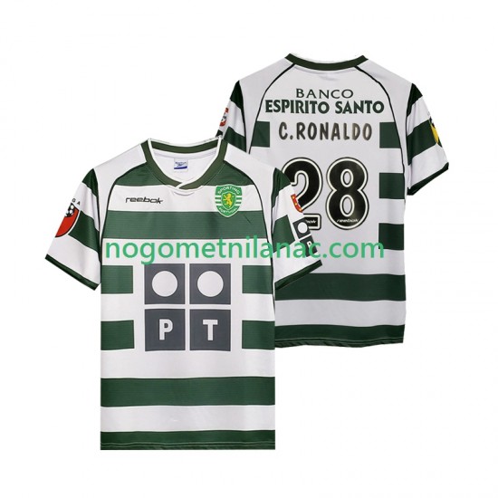 Dres Sporting CP Cristiano Ronaldo 28 2001 2003 Retro Domaći Kratkih Rukava - Muški
