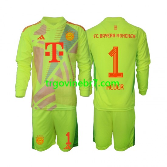 Golmanski Dres - Dres FC Bayern München Manuel Neuer 1 Domaći 2024-2025 Dugim Rukavima - Dječji