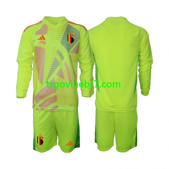 Golmanski Dres - Dres Belgija Gostujući Euro 2024 Dugim Rukavima - Dječji
