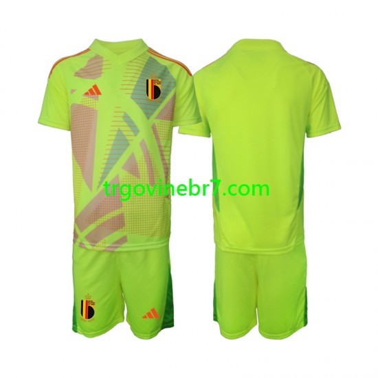 Golmanski Dres - Dres Belgija Gostujući Euro 2024 Kratkih Rukava - Dječji