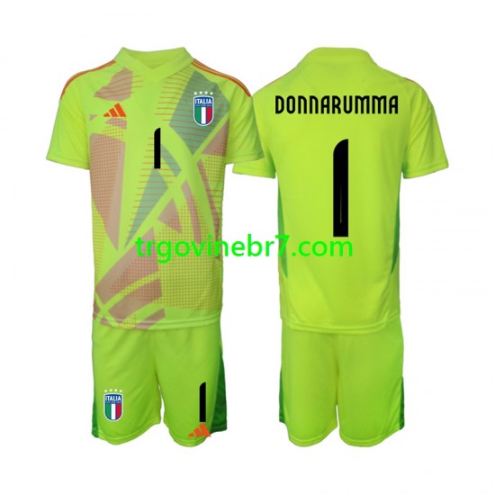Golmanski Dres - Dres Italija Donnarumma 1 Domaći Euro 2024 Kratkih Rukava - Dječji