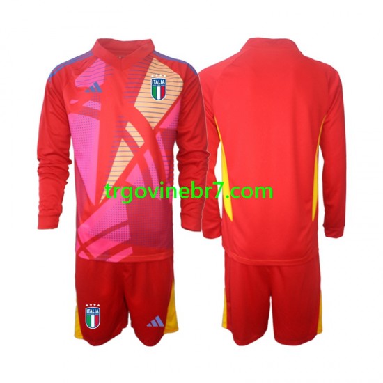 Golmanski Dres - Dres Italija Treći Euro 2024 Dugim Rukavima - Dječji