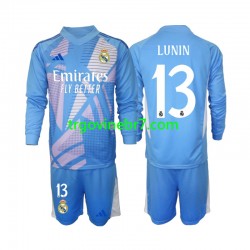 Golmanski Dres - Dres Real Madrid Andriy Lunin 13 Domaći 2024-2025 Dugim Rukavima - Dječji
