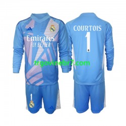 Golmanski Dres - Dres Real Madrid Thibaut Courtois 1 Domaći 2024-2025 Dugim Rukavima - Dječji
