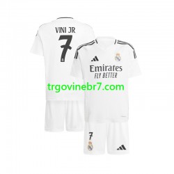 Dres Real Madrid Vinicius Junior 7 Domaći 2024-2025 Kratkih Rukava - Dječji