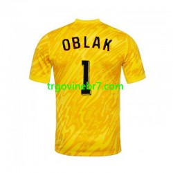 Golmanski Dres - Dres Slovenija Jan Oblak 1 Domaći Euro 2024 Kratkih Rukava - Muški