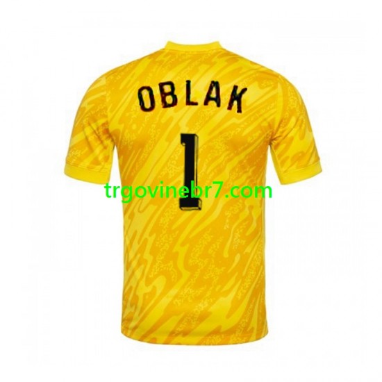 Golmanski Dres - Dres Slovenija Jan Oblak 1 Domaći Euro 2024 Kratkih Rukava - Muški