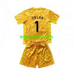 Golmanski Dres - Dres Slovenija Jan Oblak 1 Domaći Euro 2024 Kratkih Rukava - Dječji