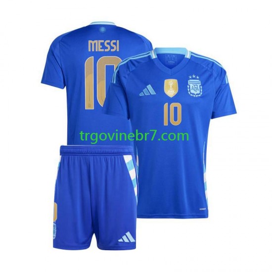 Copa America Dres Argentina Lionel Messi 10 Gostujući 2024 Kratkih Rukava - Dječji