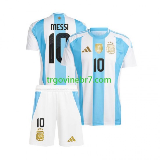 Copa America Dres Argentina Lionel Messi 10 Domaći 2024 Kratkih Rukava - Dječji