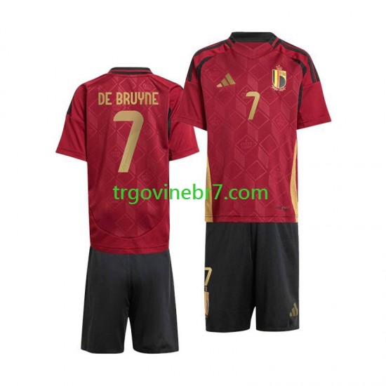 Dres Belgija De Bruyne 7 Domaći Euro 2024 Kratkih Rukava - Dječji