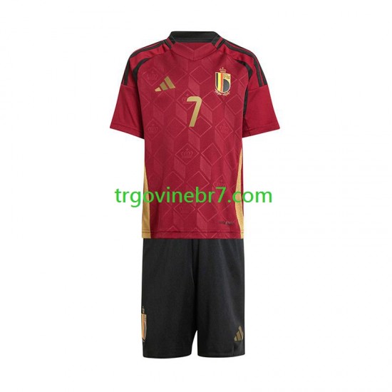 Dres Belgija De Bruyne 7 Domaći Euro 2024 Kratkih Rukava - Dječji