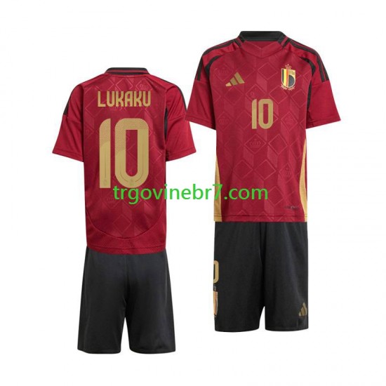 Dres Belgija Romelu Lukaku 10 Domaći Euro 2024 Kratkih Rukava - Dječji