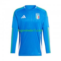 Dres Italija Domaći Euro 2024 Dugim Rukavima - Muški Dres Italija Domaći Euro 2024 Dugim Rukavima - Muški