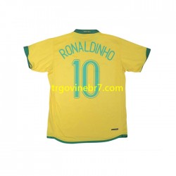 Dres Brazil RONALDINHO 10 Retro Domaći 2006 Kratkih Rukava - Muški Dres Brazil RONALDINHO 10 Retro Domaći 2006 Kratkih Rukava - Muški