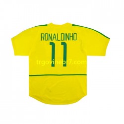 Dres Brazil RONALDINHO 11 Retro Domaći 2002 Kratkih Rukava - Muški Dres Brazil RONALDINHO 11 Retro Domaći 2002 Kratkih Rukava - Muški