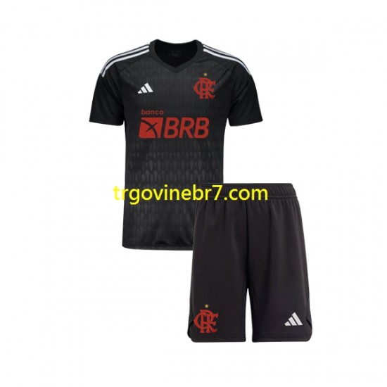 Golmanski Dres - Dres CR Flamengo Gostujući 2023-2024 Kratkih Rukava - Dječji