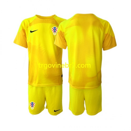 Golmanski Dres - Dres Hrvatska Domaći World Cup 2022 Kratkih Rukava - Dječji