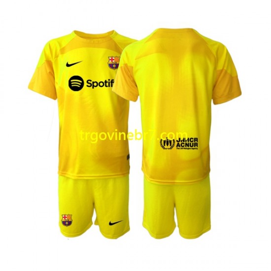 Golmanski Dres - Dres FC Barcelona Četvrti 2022-2023 Kratkih Rukava - Dječji