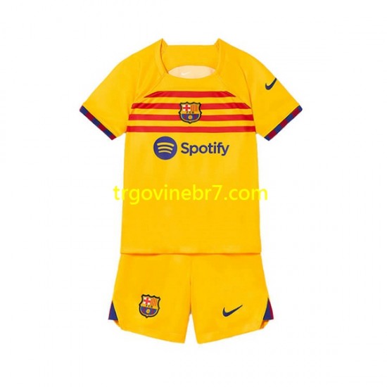 Dres FC Barcelona Četvrti 2022-2023 Kratkih Rukava - Dječji