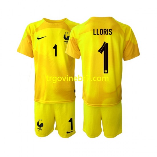 Golmanski Dres - Dres Francuska Hugo Lloris 1 Treći World Cup 2022 Kratkih Rukava - Dječji