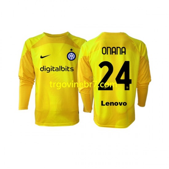 Golmanski Dres - Dres Inter Milan Andre Onana 24 Gostujući 2022-2023 Dugim Rukavima - Muški