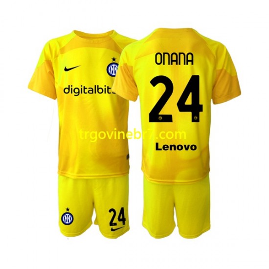 Golmanski Dres - Dres Inter Milan Andre Onana 24 Gostujući 2022-2023 Kratkih Rukava - Dječji