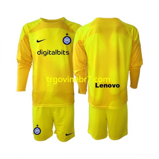 Golmanski Dres - Dres Inter Milan Gostujući 2022-2023 Dugim Rukavima - Dječji