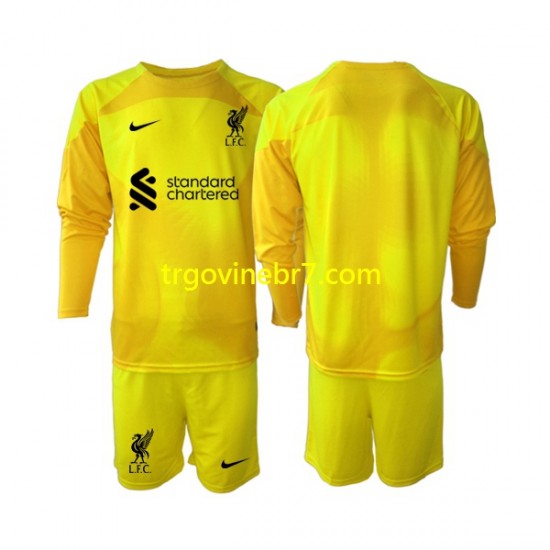 Golmanski Dres - Dres Liverpool Četvrti 2022-2023 Dugim Rukavima - Dječji