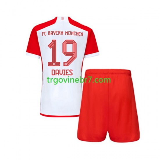 Dres FC Bayern München Alphonso Davies 19 Domaći 2023-2024 Kratkih Rukava - Dječji