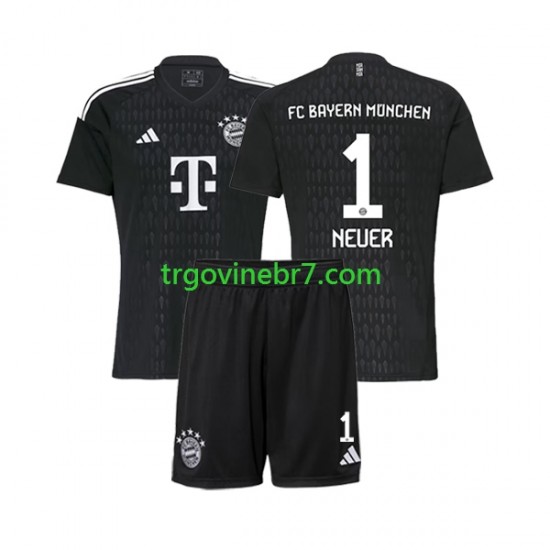 Golmanski Dres - Dres FC Bayern München Manuel Neuer 1 Domaći 2023-2024 Kratkih Rukava - Dječji