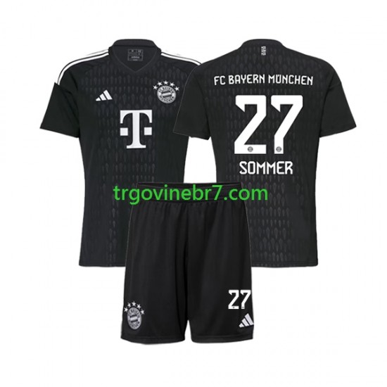 Golmanski Dres - Dres FC Bayern München Yann Sommer 27 Domaći 2023-2024 Kratkih Rukava - Dječji