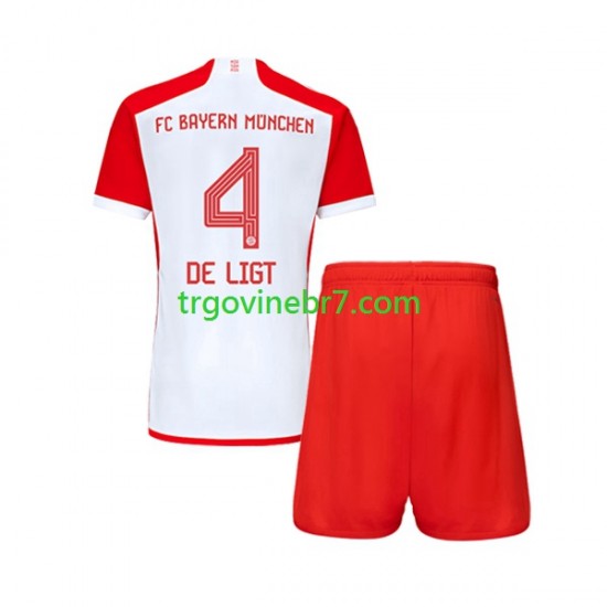Dres FC Bayern München Matthijs de Ligt 4 Domaći 2023-2024 Kratkih Rukava - Dječji