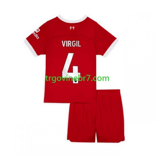 Dres Liverpool Virgil van Dijk 4 Domaći 2023-2024 Kratkih Rukava - Dječji