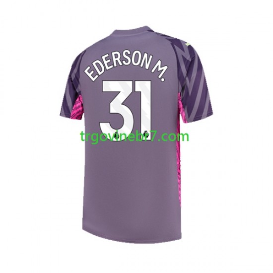 Golmanski Dres - Dres Manchester City Ederson Moraes 31 Gostujući 2023-2024 Kratkih Rukava - Muški