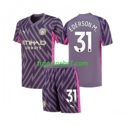 Golmanski Dres - Dres Manchester City Ederson Moraes 31 Gostujući 2023-2024 Kratkih Rukava - Dječji