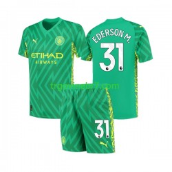 Golmanski Dres - Dres Manchester City Ederson Moraes 31 Domaći 2023-2024 Kratkih Rukava - Dječji