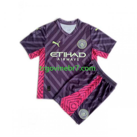 Golmanski Dres - Dres Manchester City Gostujući 2023-2024 Kratkih Rukava - Dječji