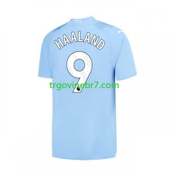 Dres Manchester City Haaland 9 Domaći 2023-2024 Kratkih Rukava - Muški