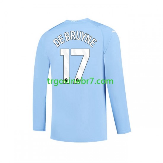 Dres Manchester City Kevin De Bruyne 17 Domaći 2023-2024 Dugim Rukavima - Muški