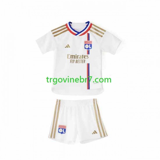 Dres Olympique Lyonnais Domaći 2023-2024 Kratkih Rukava - Dječji